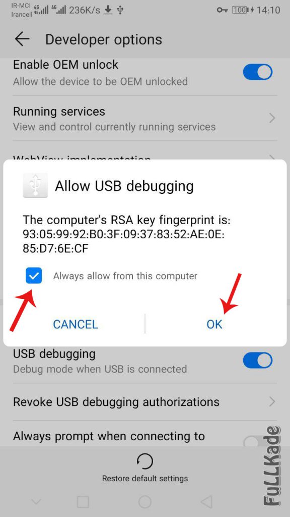 pending authorization usb debugging windows 10