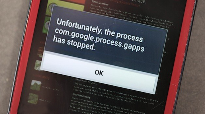 خطای com.google.process.gapps has stoped در اندروید