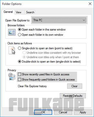 غیرفعال کردن Quick Access فایل اکسپلورر | در ویندوز 10 گزینه ای در فایل اکسپلورر وجود دارد که آخرین فایل ها و پوشه هایی که مشاهده کرده اید نمایش داده میش ...