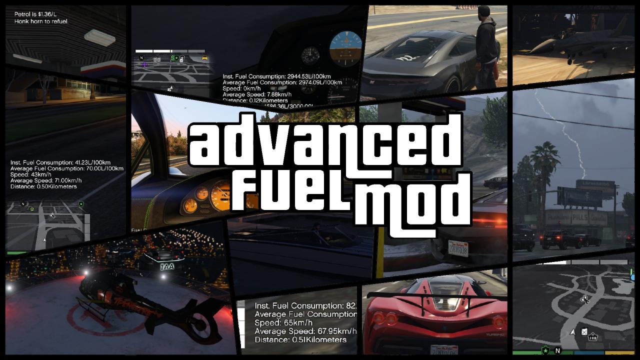 دانلود مود Advanced Fuel 1.4 (بنزین زدن) برای GTA V