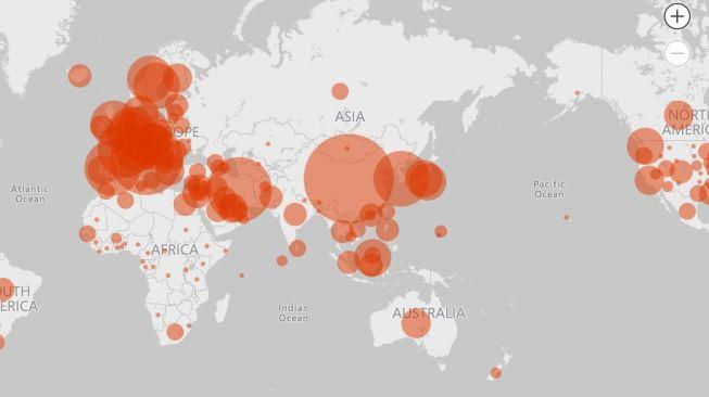 نقشه آمار کرونا در جهان توسط مایکروسافت ارائه شد