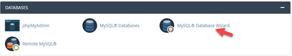 ورود به MySQL Database Wizard در سی پنل