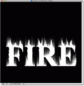 شعله های آتش ساخته شده با Liquify Filter