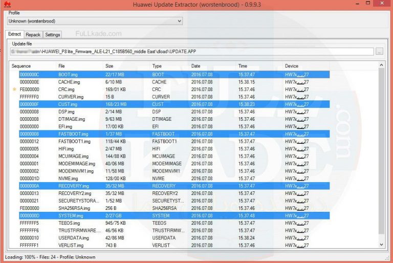 Как пользоваться huawei update extractor
